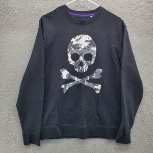 Robert Graham Skull Knockout Black Long Sleeve Shirt Classic Fit Mens Large